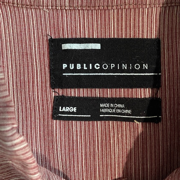 Public Opinion | Red | S/S Button Down | L - Picture 4 of 5